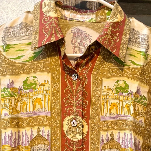 Burberry Vintage Silk Blouse SZ 9 🏰 🫅 - Picture 5 of 16